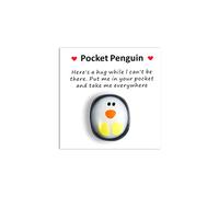 TOYMIS Mini Abrazo Pinguino, Lindo Vidrio Bolsillo Abrazo Pinguino con Alentador Tarjeta de Felicitación Mini Pingüino de Juguete Adorno Decoración Regalo de Aliento (Estilo 1)