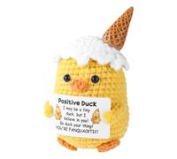TOYMIS Pato Positivo, Pato Helado Ganchillo Muñeco Apoyo Emocional Animal Positivo para Regalo Inspirador Verano Hogar Oficina Decoración Regalo de Regreso a Clases