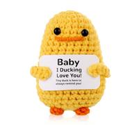 TOYMIS Pato Positivo, Pato I Ducking Love You Pato Crochet Positivo Animal Positivo Pato Ganchillo Motivacional Lindo Mini Animalitos de Ganchillo para Regalo de Bebé Decoración del Hogar