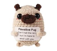 TOYMIS Perro Positivo, Mini Animales Positivos Juguetes de Punto para Perros Regalos de Buena Suerte Regalos de Punto de Apoyo Muñeca Positiva Punto Tarjeta de Apoyo para Estímulo Decoración Fiesta