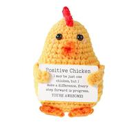 TOYMIS Pollito Positivo, Apoyo Emocional Animalitos de Ganchillo Animal Positivo para Regalo Vigorizante Hogar Oficina Decoración Regalo Festivo(Amarillo)