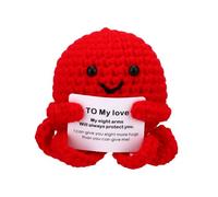 TOYMIS Pulpo de Ganchillo para Tu Pareja, Pulpo Peluche Punto Positivo Animal Apoyo Emocional Ideal para Cumpleaños San Valentín y Decoración Escritorio