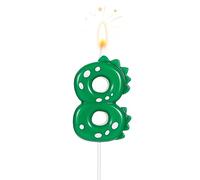 TOYMIS Velas de Cumpleaños, Vela de Dinosaurio de 7cm Velas de Pastel de cumpleaños Vela de Cumpleaños de Dinosaurio para Decoración de Fiesta Temática de Vela de Dinosaurio de Pastel(Número 8)