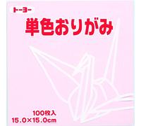 Toyo Origami Paper Single Color Cherry Blossom - Papel para origami (15 cm, 100 hojas)