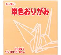 Toyo Origami Paper Single Colour - Pale Orange - 15cm, 100 Sheets