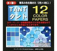 Toyo Origami Tant 15 cm x 15 cm, azul, 12 colores 4 cada uno