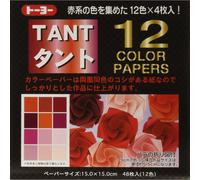 Toyo Origami Tant 15 cm x 15 cm Red 12 Colors 4 Each