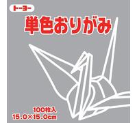 Toyo - Papel de origami de un solo color - color gris - 15 cm, 100 unidades