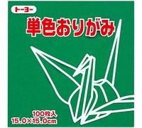 Toyo Papel de origami de un solo color, verde azulado, 15 cm, 100 hojas