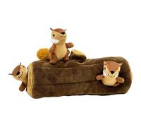 Toyos de masticación para perros, ardillas con orificio de árbol de peluche juguetes para perros interactivos 4.2x2x2 escondite y busca juguete para perros para perros pequeños medianos grandes, lu