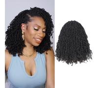 Toyotress Yanky Twist - Pelo de ganchillo - 8 paquetes de 12 pulgadas (30 mechones por pieza) esponjoso de primavera mini Twist corto Bob Passion Twist, negro natural, trenzas de ganchillo