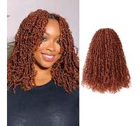 Toyotress Yanky Twist - Pelo de ganchillo de 12 pulgadas, 8 paquetes (30 mechones por pieza), mini giro de primavera esponjoso, trenzas de ganchillo preenlazadas de color naranja (12 pulgadas, 350#-8P