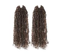 Toyotress Yanky Twist - Pelo de ganchillo de 16 pulgadas, 2 paquetes (30 mechones por pieza), mini Twist de primavera esponjoso, trenzas de ganchillo preenlazadas de color negro y marrón (16 pulgadas