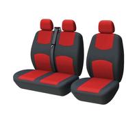 TOYOUN Fundas Asientos Furgonetas y Camiones de 1 + 2 (3 plazas), Juego de Fundas para Asientos de Coche Universales, Tela Protector Cubre Asientos Coche Delantero Accesorios de Automóvil, Rojo