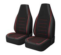 TOYOUN Fundas Asientos Universal Delantero para Coche Impermeable Juego de Protector de 2 plazas Respaldo Alto Accesorios Automóvil,Rojo