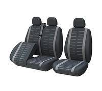TOYOUN Fundas para Asientos de Furgonetas y Camiones de 1 + 2 (3 plazas), Fundas Asientos Coche Universales, Protector Funda Asiento Coche Delantero, Gris