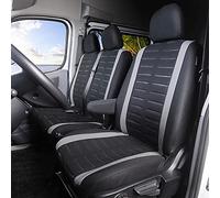 TOYOUN Fundas para Asientos de Furgonetas y Camiones de 1 + 2 (3 plazas), Protector Universales para Asientos Delantero de Coche, Gris