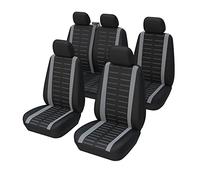 TOYOUN Fundas para Asientos de Furgonetas y Camiones de 5 plazas Juegos Completo Fundas Asientos Coche Universales, Protector Funda Asiento Coche Delantero y Traseros (Gris)