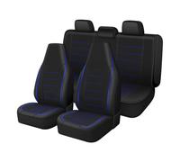 TOYOUN Juego Completo de Fundas Asientos Coche Universal Piel Sintético Protector Impermeable para Asientos Delanteros y Traseros de Automóvil 5 plazas, Azul