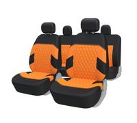 TOYOUN Juego de Completo Fundas Asientos Coche Universales para Delantero y Trasero Protector Funda Universal Cubreasiento Coche Asientos 5 plazas Fundas Asientos Accesorios Automóvil,Negro y Naranja