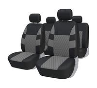 TOYOUN Juego de Completo Fundas Asientos Coche Universales para Delantero y Trasero Protector Funda Universal Cubreasiento Coche Asientos 5 plazas Fundas de Asientos Accesorios Automóvil,Gris y Negro