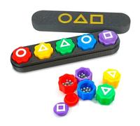 ToyPlash - Set 5 Dados Gonggi Original Coreano - Dados de Juegos Coreanos Populares - Piezas Gonggi de Colores - Juegos Coreanos Gong-gi Destreza y Habilidades Motrices (Estuche)