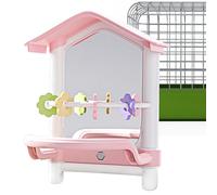 Toys Bird Cascads - Perchas De Pájaro, Parakeet Con Espejo | Accesorios De Jaula De Estimulación Mental Para Masticar Balcones Cortejo Cortejo Jardín Interior Jardín Exterior Terras