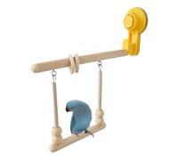 Toys Columpios del Loro - Perca de pájaro de madera y juguete de pared con poste de pie | Juguete de escalada en suspensión de taza en suspensión | Parket Standing Stick, Paw Grinding Fork for Conures