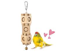 Toys For Birds,Hangable Wood Block Beak Grinding Enrichment Game | Parakeet Foraging Toy with Bell - For Home Pet Cockatiel Indoor Conure