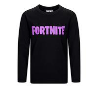 Toys & Gamers | FORTNITE | Logo negro y morado | playera unisex de manga larga para jóvenes | edades de 10 a 16 años, Negro, 11-12 Years