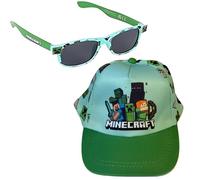 Toys & Gamers Minecraft - Juego de gorra y lentes de sol gratis, azul claro y verde, accesorios de personajes para niños