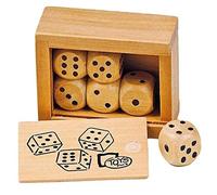 Toys Pure Goki HS239 Box with 6 Wooden Dice, Mixed, Medium (Importación USA)