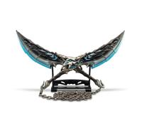 TOYS TOP WONDERS Figura 3D Replica Doble PRIMORDIUM Melee Valorant 22cm Azul Metal Soporte Expositor Decoracion Setup Gaming Merchandising Coleccionable
