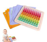 Toys Wooden Cento Board - Math Number Grid, 1-100 Learning Toy | Tablero de conteo educativo para niños, juego de matemáticas, herramienta para la primera infancia, rompecabezas de madera p
