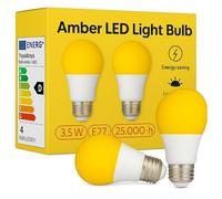 Toys4Boys Bombilla LED Ámbar E27 - Crea Ambientes Cálidos y Relajantes - Luz Nocturna Sin Parpadeo Amigable con los Ojos - Favorece la Producción de Melatonina - 3.5W de Bajo Consumo y Larga Duración