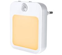 Toys4Boys Luz LED con Sensor de Movimiento - Luz Nocturna Enchufe con Luz Ámbar Anaranjada - Lamparas de Mesita de Noche - Luces LED Habitacion para Enchufe - Lampara Mesita Noche Regulable 230V