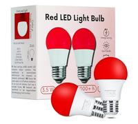 Toys4Boys Roja Bombilla LED E27 Pack de 2 - Crea Calma con Luz Roja Nocturna Melatonina - LED Bombilla E27 Amigable con Los Ojos - Iluminación Cálida Sin Parpadeo 3.5 W