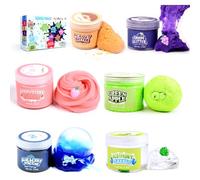 ToysButty - Kit de slime para niñas y niños, 6 limos diferentes perfumados no pegajosos prefabricados en recipiente de 28 onzas con dijes de frutas, kits de masilla de cristal transparente con