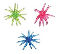 Toysmith Juego de 3 vasos de pared para estrellas de mar, color azul neón, rosa y verde