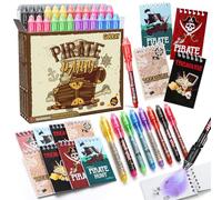 Toyssa 48 Piezas Relleno Piñata, Regalos Detalles Cumpleaños Niños con Boligrafo Tinta Invisible & Libreta, Regalos Fiesta Cumpleaños Infantil Artículos de Fiesta para Niños Niñas (Pirata)