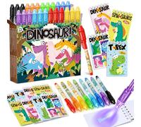 Toyssa 48 Piezas Relleno Piñata, Regalos Detalles Cumpleaños Niños con Boligrafo Tinta Invisible & Libreta, Regalos Fiesta Cumpleaños Infantil Artículos de Fiesta para Niños Niñas (Dinosaurio)