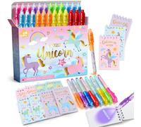 Toyssa 48 Piezas Relleno Piñata, Regalos Detalles Cumpleaños Niños con Boligrafo Tinta Invisible & Libreta, Regalos Fiesta Cumpleaños Infantil Artículos de Fiesta para Niños Niñas (Unicornio)