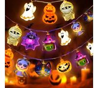 TOYTOPIE Halloween Cadena Luces, 3M 20 LED Halloween Cadena Luces con 2 Modos de Lluminación a Batería, Decoraciones de Fiesta para Patio Jardín y Patio