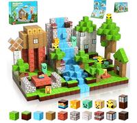 ToyUnited Bloques magnéticos, 100 bloques de construcción magnéticos, azulejos magnéticos apilables, juego de mundo magnético para construir minas, juguetes sensoriales STEM Montessori para niños y ni