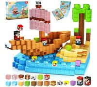 ToyUnited Cubos Magneticos 100 Piezas Juego de Construcción Barco Pirata con Tesoros, Imanes para Niños y Niñas 3+ Años, Juguetes Educativos Stem, Regalo Infantil Creativo de Aventuras en Alta Mar