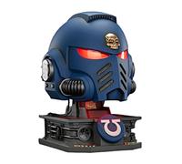 TOYVERSE JOYTOY Casco y Expositor Ultramarines Captain MkX | Réplica portátil a escala 1:1, acolchado interior ajustable, soporte de exhibición con logotipo de Ultramarines, ABS PVC