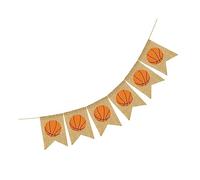Toyvian 1 Juego De Banderines Decorativos Para El Hogar Banderines De Lino Con Borlas Para Fiestas Cumpleaños Baloncesto Bifurcada Color Azul