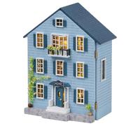 Toyvian 1 Juego de casa de muñecas en Miniatura de Madera con Muebles y Accesorios, Ideal para niños y Adolescentes, Ideal para Decorar un Pueblo navideño.