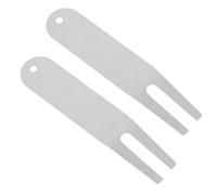 Toyvian 1 Juego Herramienta De Reparación De Césped Horquilla De Inoxidable Accesorio Portátil para Golfistas para Arreglar Divots 2 Piezas