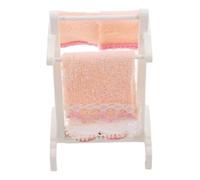 Toyvian 1 Juego Modelo De Baño En Miniatura Tendedero para Secar Toallas con Mini Toallas Muebles De Casa De Muñecas Toallero para Mini Casa Toallero De Baño En Miniatura Paño Blanco